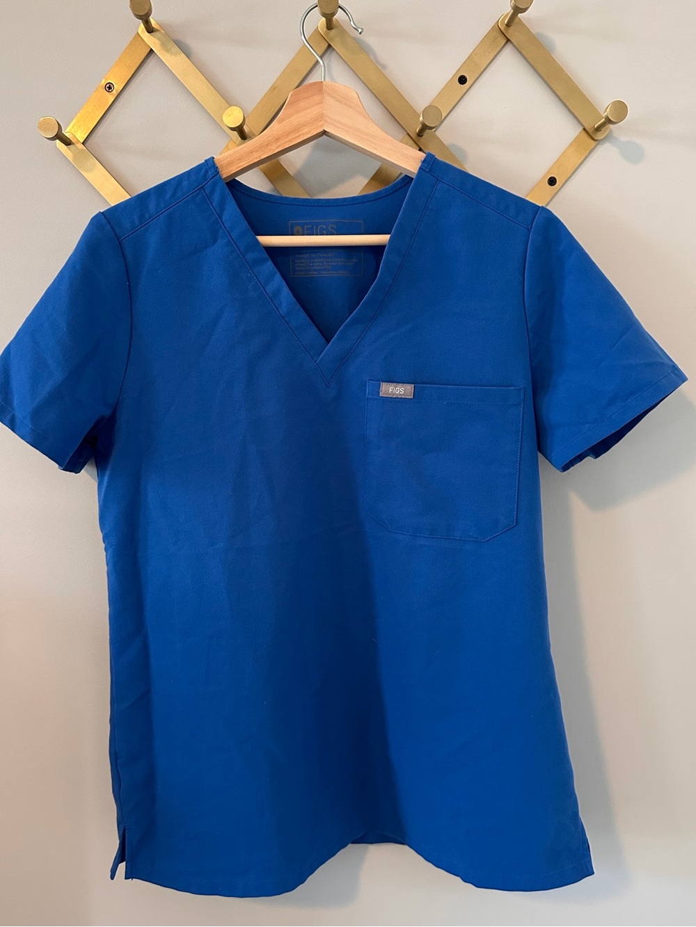 FIGS Catarina One-Pocket Scrub Top Royal Blue Womens S V-Neck Technical FW1000